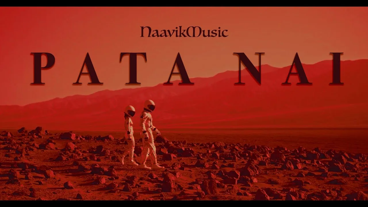 Title card for "Pata Nai" by Arittra Nayak, released by NaavikMusik, showing two astronauts walking across a red Mars-like desert with mountains in the background.